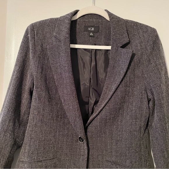 AGB Women's Gray Blazer Jacket - Picture 3 of 8